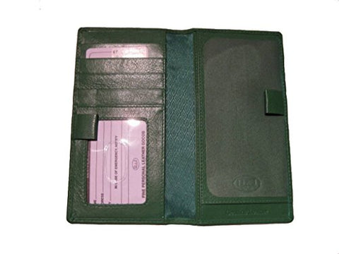 Checkbook With Pen Holder, Emerald Green