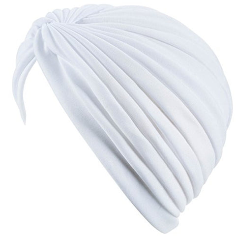 White Turban Head Cover Hat