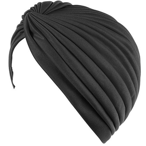 Black Turban Head Cover Hat
