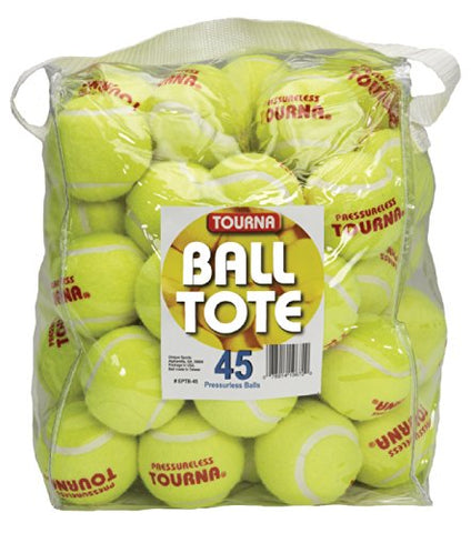 Tourna Practice Tennis Balls - 45 Pack - Carry Pouch