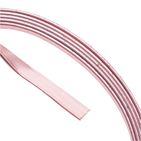 Artistic Wire, 21 Gauge, Flat, 3 mm x .75 mm (0.12 in x 0.03 in), Rose Gold Color, 3 ft (.91 m)