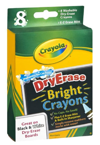 8 ct. Dry-Erase Crayons, Brights, Large Size