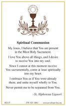 Spiritual Communion Prayer Card 10pcs