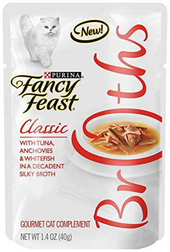 Fancy Feast Broths Tuna Anchovy Whitefish 1.4 oz
