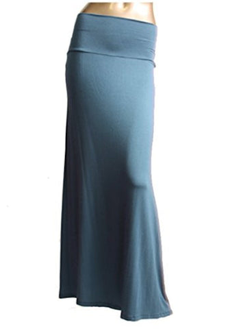 Azules Women's Rayon Span Maxi Skirt (Indigo / Small)