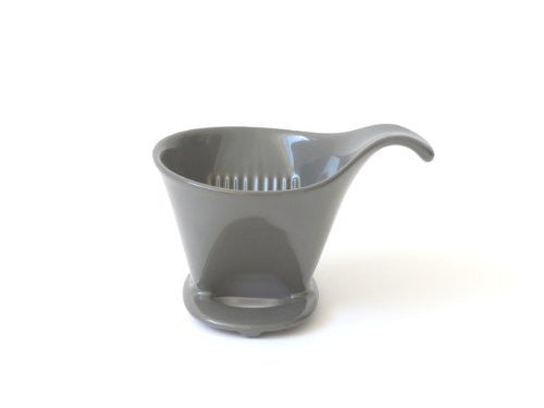 Bee House Ceramic Coffee Dripper - Drip Cone Brewer (Steel Gray)