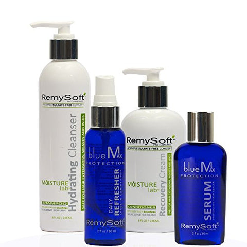 Moisturelab Hydrating Cleanser 8 oz, Moisturelab Recovery Cream 8 oz, blueMax Protective Sealer  2 oz. & blueMax Daily Refresher Scented  2 oz.