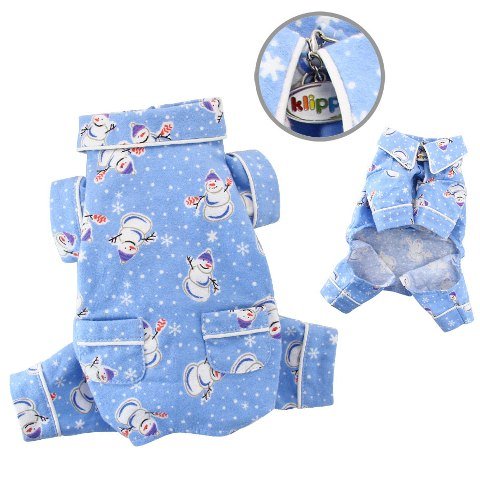 Snowman & Snowflake Flannel Pajamas with 2 Pockets, L