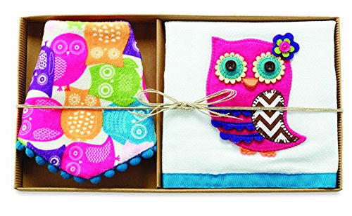 Owl Dribble Bib & Burp Set