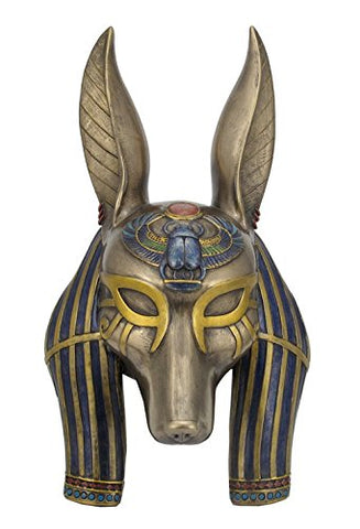 Anubis Mask Wall Plaque, Cold Cast Bronze, L11 1/4, W6 1/8, H4