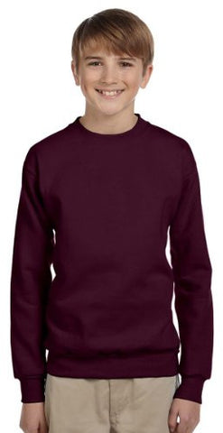 Hanes Youth ComfortBlend Long Sleeve Fleece Crew - p360 (Maroon / Small)