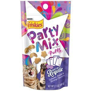 Friskies Party Mix Puffs, Meow Royale, Lobster, Steak & Shrimp Flavors, 2.1 Oz by Friskies