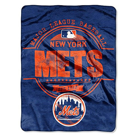 New York Mets MLB "Structure" Micro Raschel Throw 46”x 60”