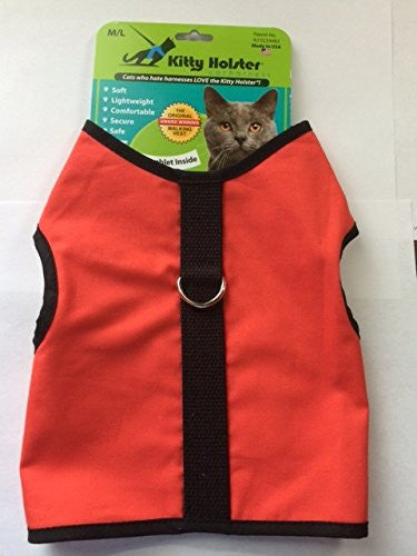 Kitty Holster Cat Harness, Medium/Large, Coral Red