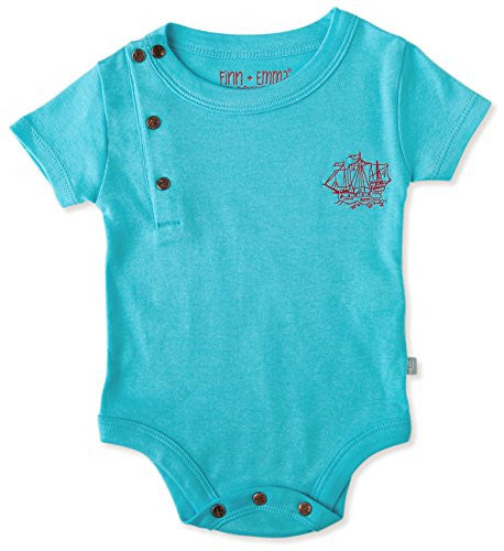 B.B. Blue Short Sleeve Bodysuit, Boy 0-3m