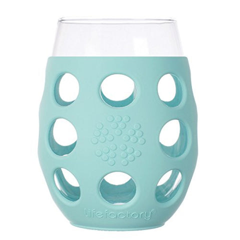 Lifefactory 11 oz Wine Glass Turquoise 2 Pack