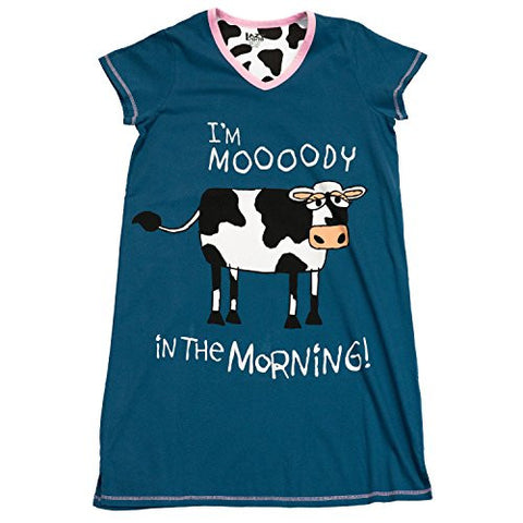 I'm Moody in the Morning-Cow V-Neck Nightshirt by LazyOne