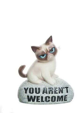 Grumpy Cat Rock Figurine "You Aren't Welcome"