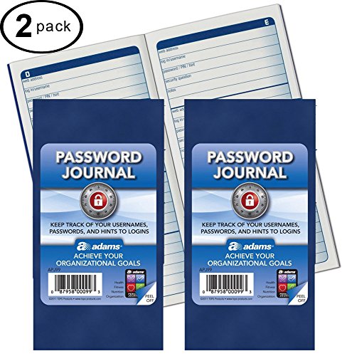 Adams Password Journal, 6-1/4" x 3-1/4"