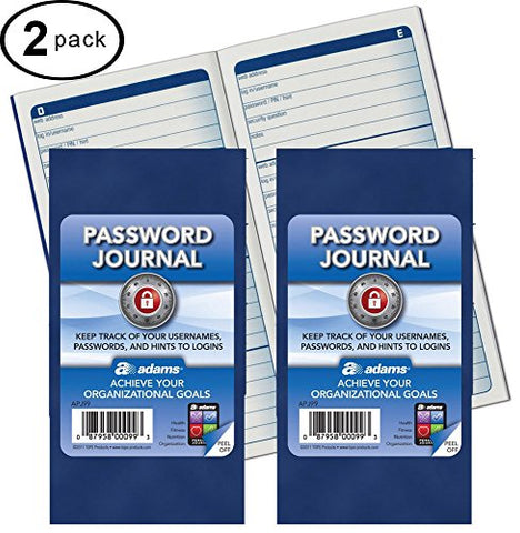 Adams Password Journal, 6-1/4" x 3-1/4"