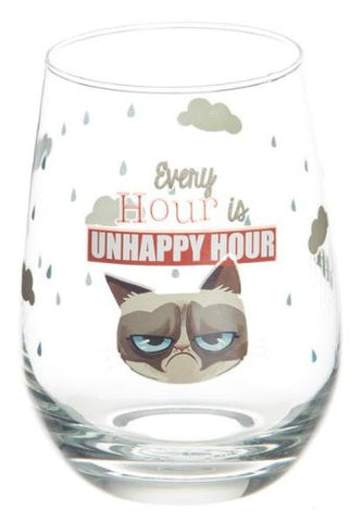 Grumpy Cat Stemless Wine Glass-" Every Hour Is Unhappy Hour"