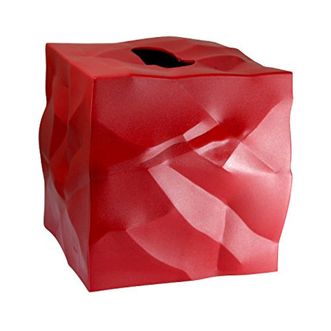 Crinkle Cube Tissue Holder, Red
