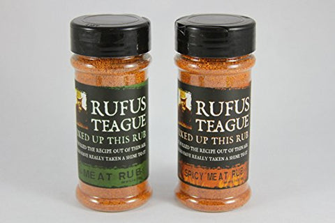 Rufus Teague Meat Rub, 6.50 oz. and
Rufus Teague Spicy BBQ Rub, 6.50 oz.