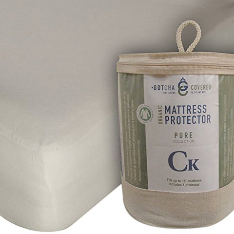 PURE COLLECTION  Mattress Protectors Queen Size, 18" natural organic