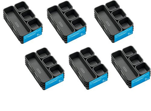 8 Piece Interlocking Bin Pack Granite (2) 9"x6" Bin, (3) 9"x3" Bin & (3) 3"x3" Bin