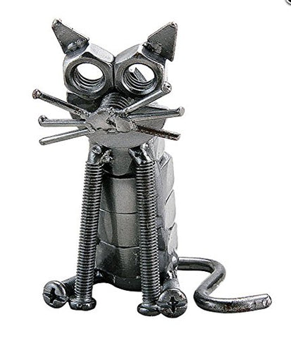 Recycle Metal Art Collections, Sitting Cat, 3.1 inches x 2.4 inches x 2.4 inches