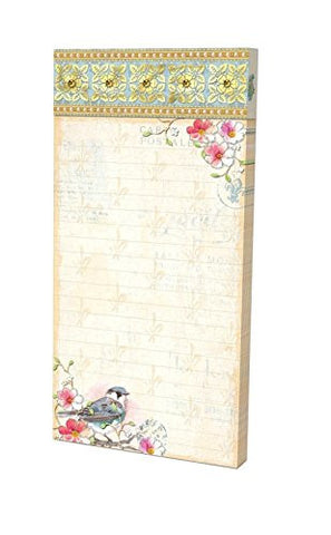 Embellished Magnetic List Pads, Bird Blossoms