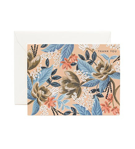 Blue Floral Thank You Boxed set of 8 A2 Cards