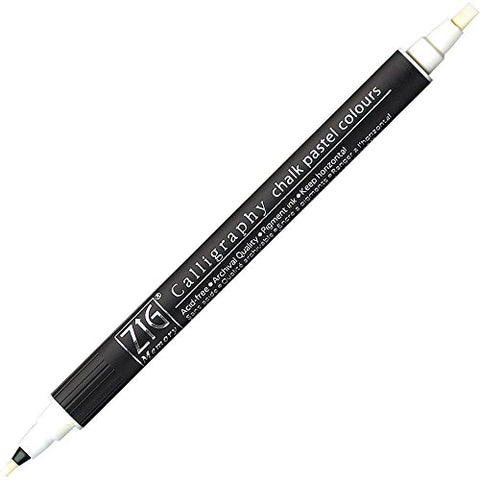 Zig Memory System Calligraphy Chalk Pastel Colours, 2 mm and 3.5 mm 1 pc blister pack - White