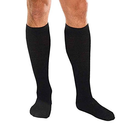 Core-Spun Support Socks for Men and Women, 20-30mmHg, Black, Large