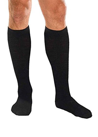 Core-Spun Support Socks for Men and Women, 20-30mmHg, Black, Small