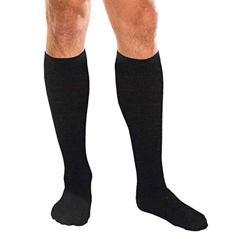 Core-Spun Support Socks for Men and Women, 20-30mmHg, Black, XLarge