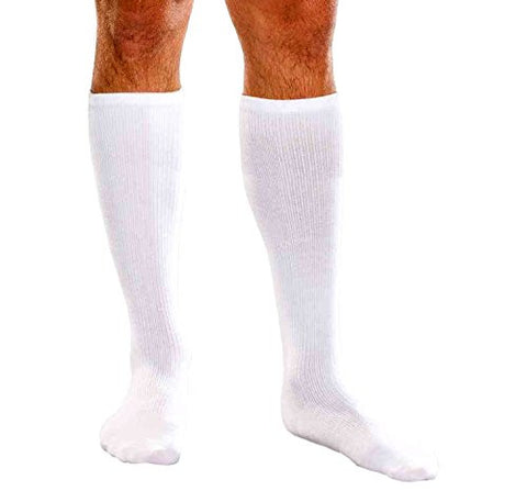 Core-Spun Support Socks for Men and Women, 20-30mmHg, White, XLarge