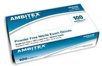 Ambitex® Nitrile Powder-Free Exam Gloves, Medium, 100/Bx