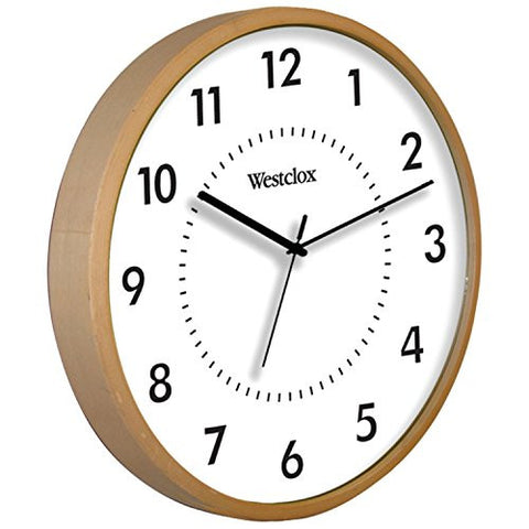 Round Woodgrain Clock, 10-Inch, Blonde