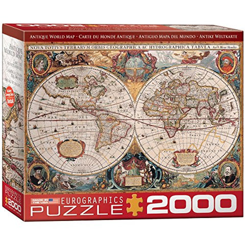 Antique Map of the World 2000 pc 12x10 inches Box, Puzzle
