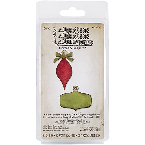 Sizzix Movers & Shapers Magnetic Die Set 2PK - Mini Retro Ornaments by Tim Holtz