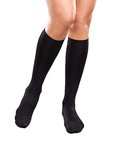 Ease Opaque Women's Knee High Stocking, 20-30 mmHg, Black, Medium, Short