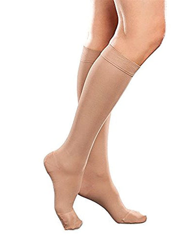 Ease Opaque Women's Knee High Stocking, 20-30 mmHg, Sand, Large, Short