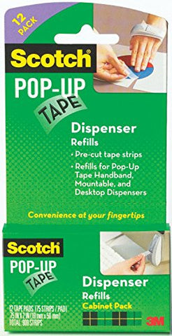 Pop-Up Tape Strips Refill  75 strips/pad, 12 pads/pk