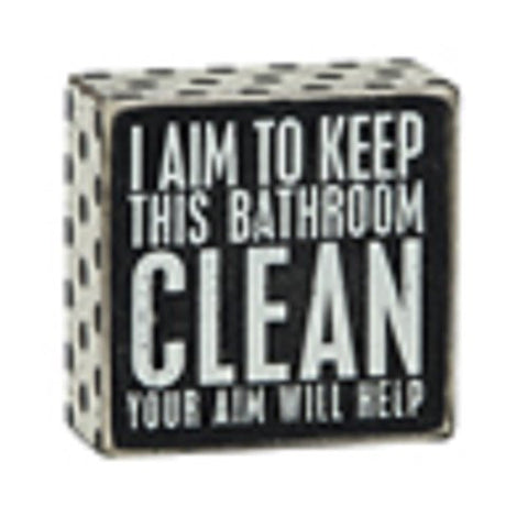 Box Sign - Aim Will Help
