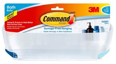 Shower Caddy with Water Resistant Strips Clear Frosted 1 caddy, 4 strips