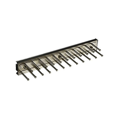 12" Tie Rack Pull-Out Organizer, Side Mount Satin Nickel 2-3/8" W x 12 to 25-15/16" D x 2-3/8" H