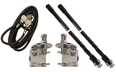 Procomm 4' Dual 3-Way Mirror or Side Mount Antenna Kit with 12' Coaxial Cable in Black