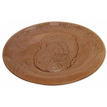 Damask Turkey - Turkey Stoneware Platter, 18" L x 13" W