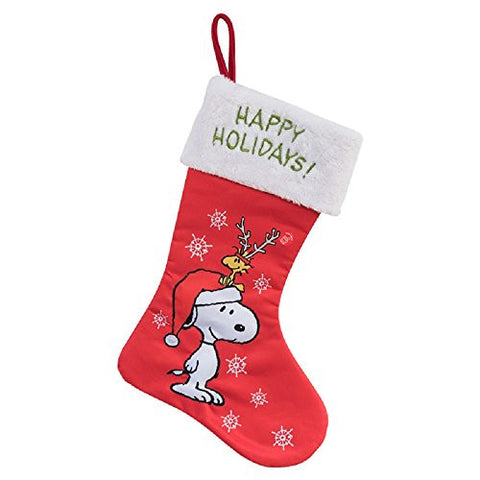 Peanuts Snoopy Happy Holidays Large LED Stocking, 11.5" x 1.25" x 17"